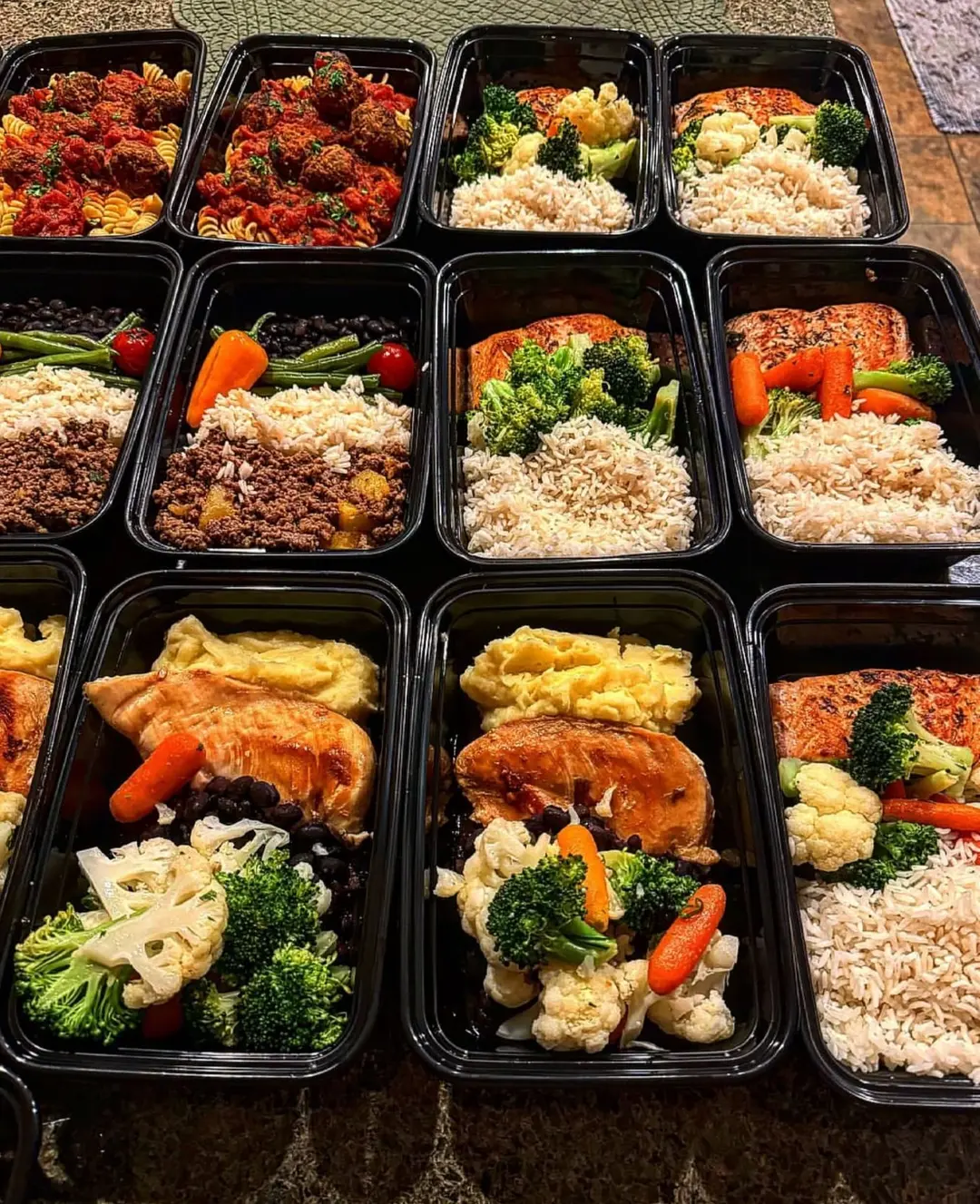A week of curated meal-prep containers packed and ready for delivery