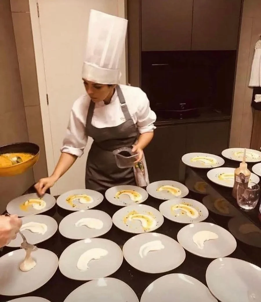 Chef Nubia Maia at work in the kitchen